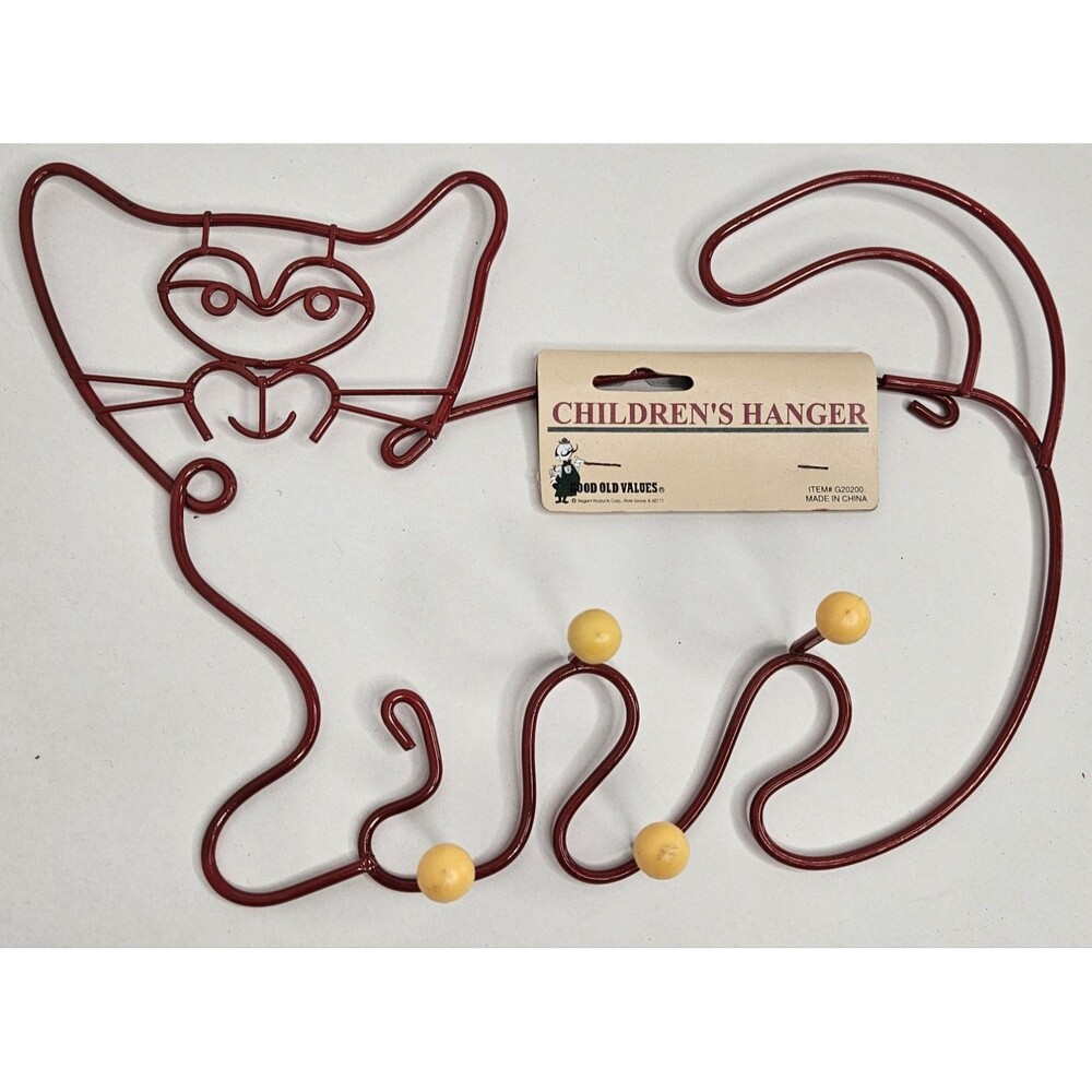 Kitty CAT Key Holder Hooks Metal Red Whimsical Wall Mount Children's Hanger